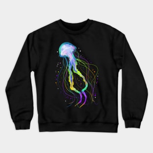 Colorful Ocean Jelly Fish - Psychedelic Jellyfish Crewneck Sweatshirt